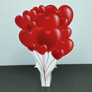 Uçan Kalpli Balonlar Ayaklı Maket Pano