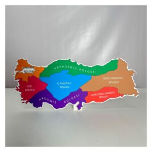 Türkiye Bölgeler Haritası Ayaklı Maket Pano Dekor - Süs