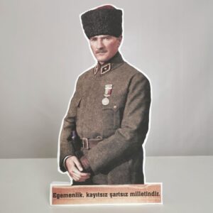 Yazılı Asker Atatürk Portre Maket Pano Dekor - Süs