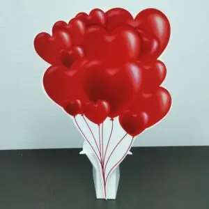 Kırmızı Kalp Balonlar Maket Pano Dekor – Süs