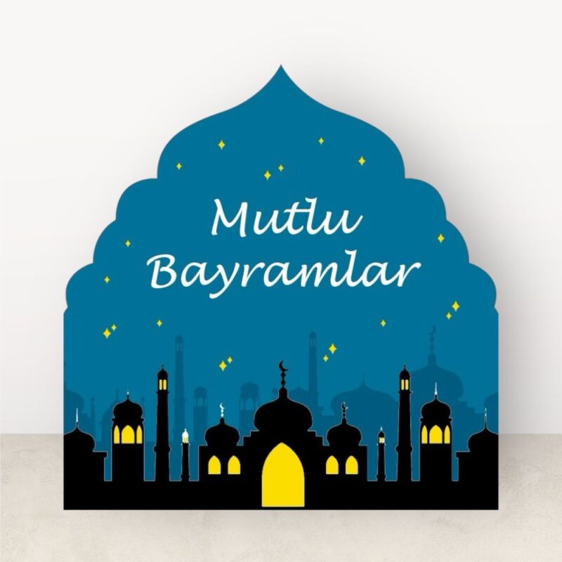 Mutlu Bayramlar Yazılı Ramazan Maket Pano Dekor - Süs