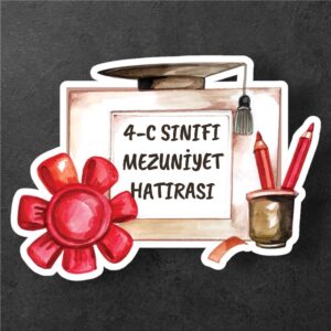 Mezuniyet Hatırası Kalem Desenli Maket Pano
