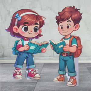 Okuyan Çocuklar Maket Pano Seti - Ayaklı