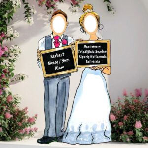 Mesajlı Gelin Damat Fotoğrafı Çektirme Panosu