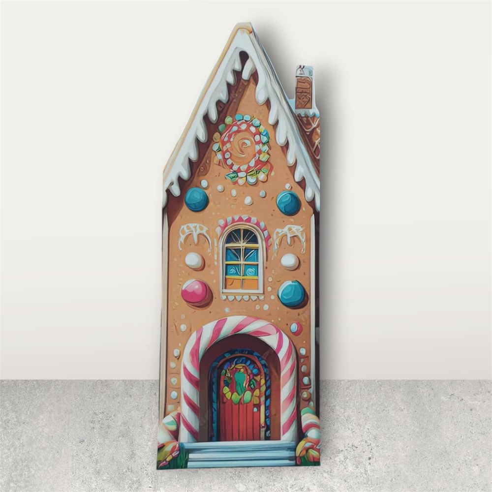 Yılbaşı Şeker Ev Maketi Pano Dekor Süs - Ayaklı