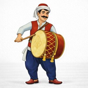 Ramazan Davulcusu Ayaklı Pano Maket Dekor - Süs