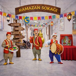 Ramazan Sokağı Hacivat Karagözlü Pano Maket Seti Dekor - Süs