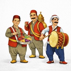 Ramazan Davulcusu Şerbetçisi Macuncusu Pano Maket Seti - Dekor